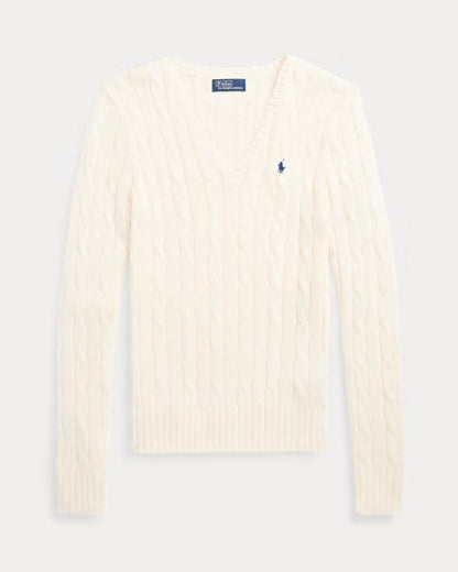 Pull col en V torsadé en coton