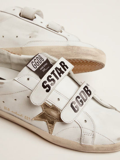 Old School Femme – Étoile Dorée en Cuir Lamé